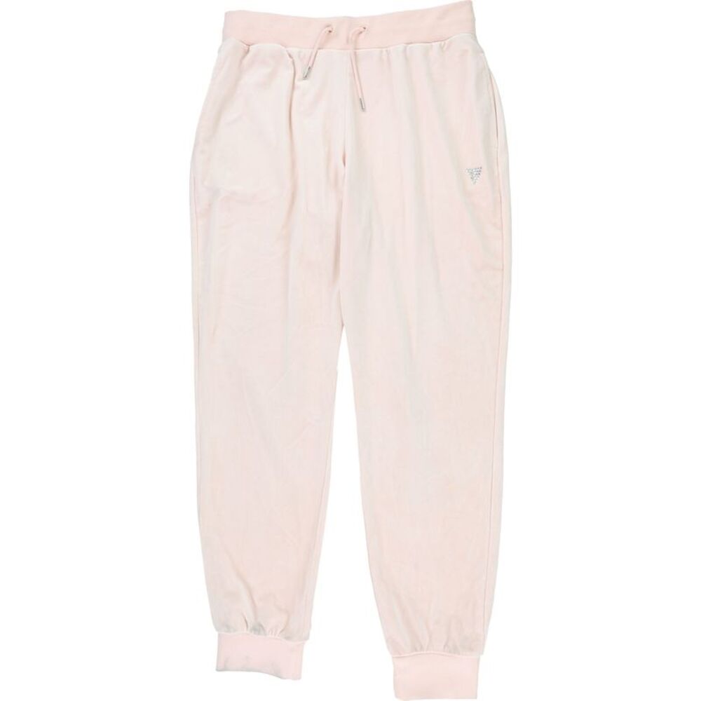 GUESS Womens Velvet Tapered Jogger Casual Pants, Pink, XL, DM
